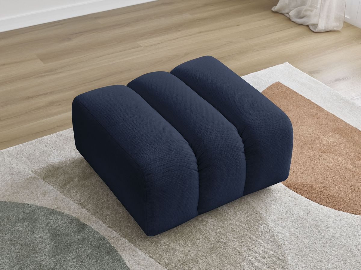 Bobochic Talia Pouf Melange-Stoff Dunkelblau