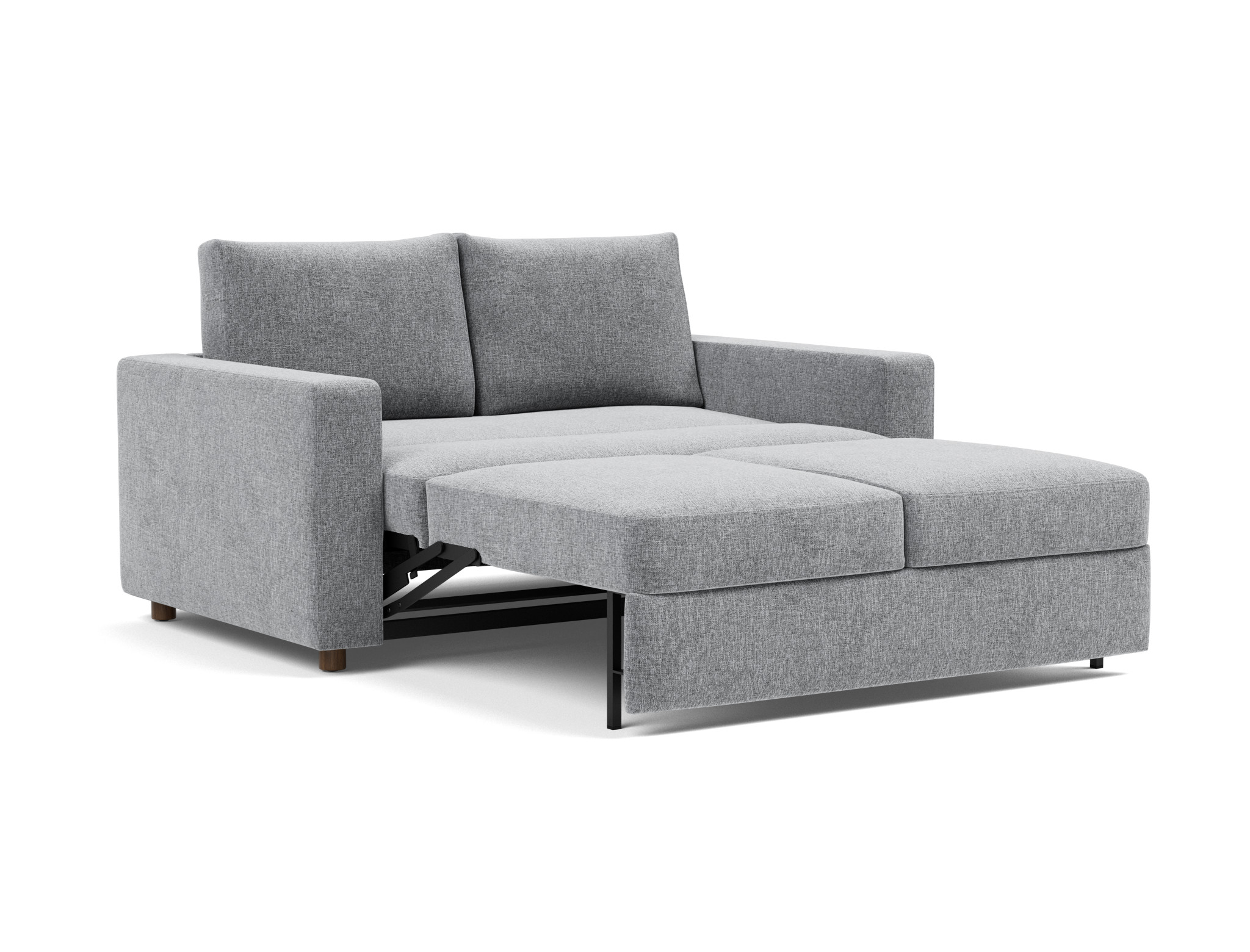 Schlafsofa Neah mit Standard-Armlehnen 140 Strukturierter Stoff Twist 565-Granite