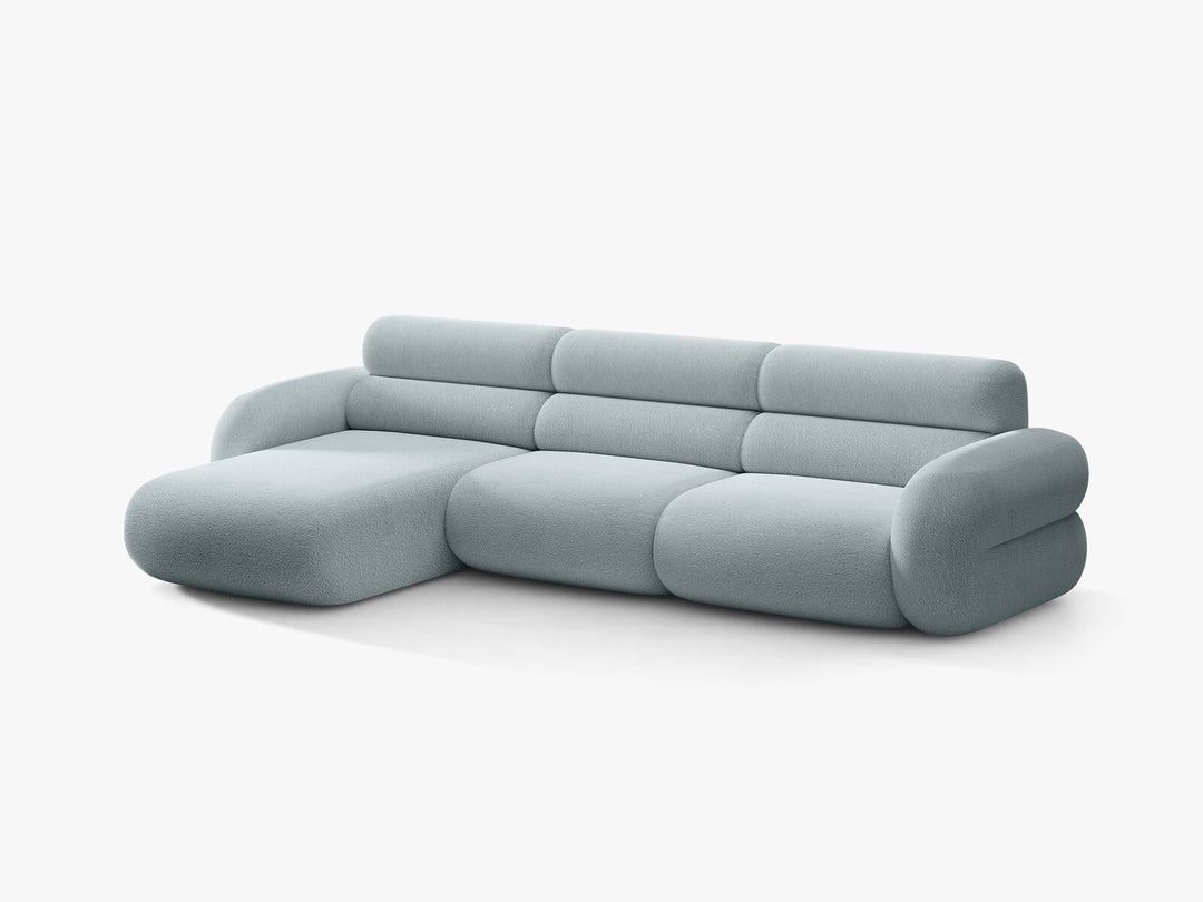 Micadoni Neo Ecksofa 4-Sitzer Links Boucle Baloo Hellblau