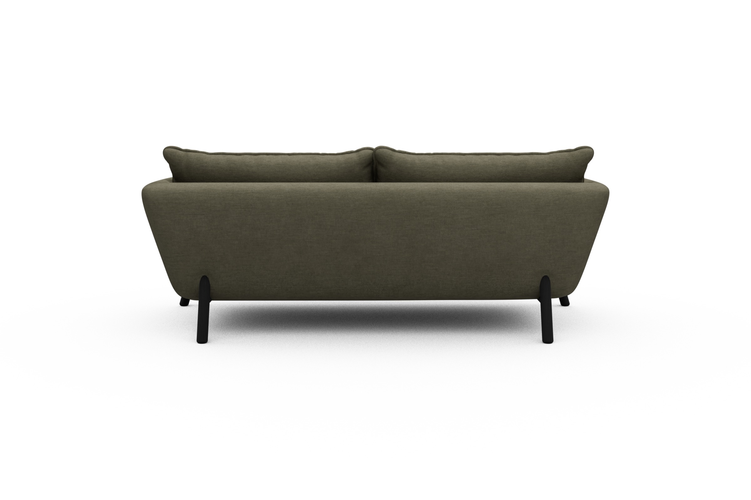 Sofa Emil PREMIUM 2-Sitzer Beinfarbe Eiche Schwarz Vivus-Dusty-Olive