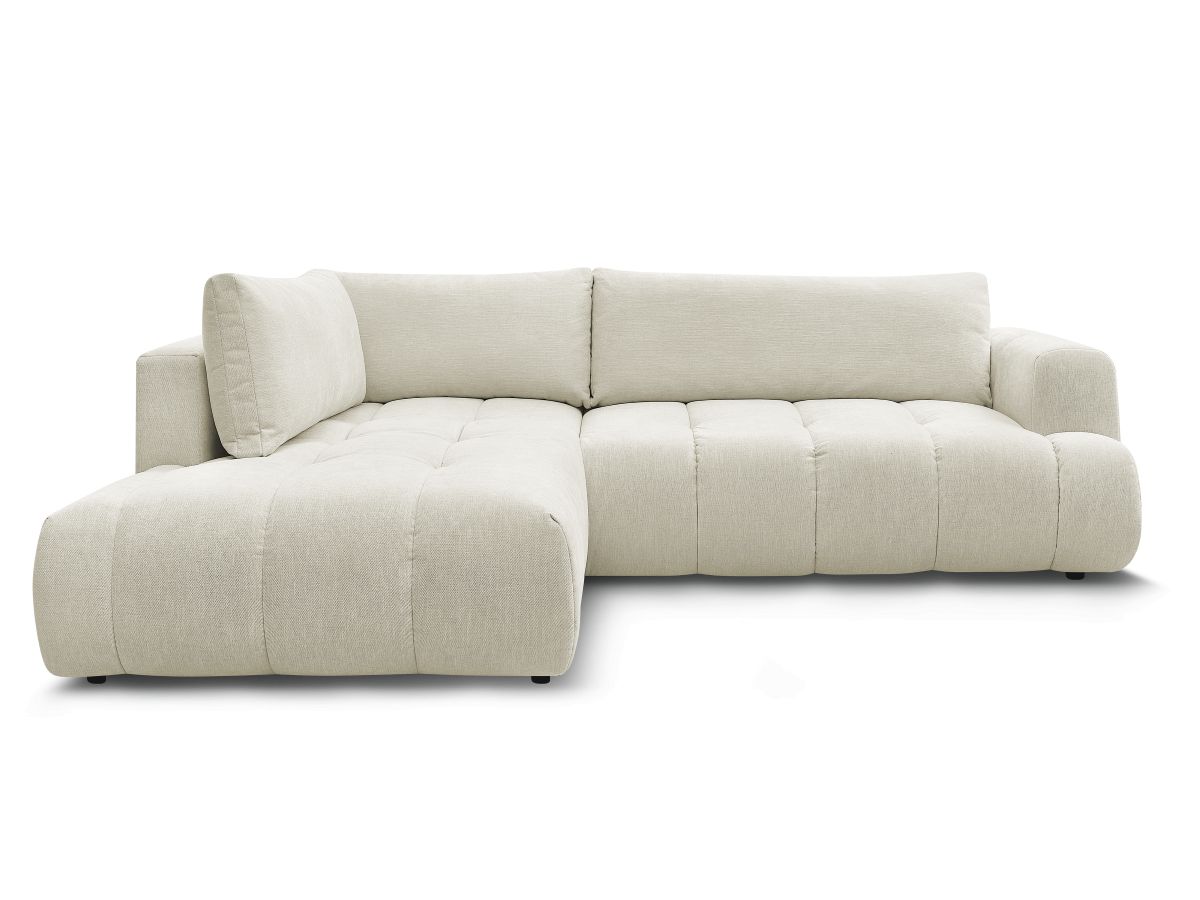 Bobochic Fuji Ecksofa mit Schlaffunktion und Bettkasten 282 × 204 cm Stoff Beige Ecke links