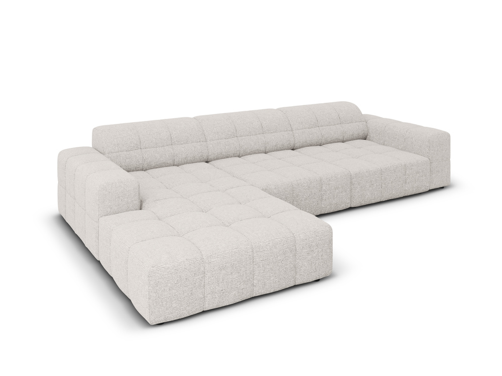 Cosmopolitan Design Ecksofa Chicago 4-Sitzer Chenille Haga Hellgrau Links