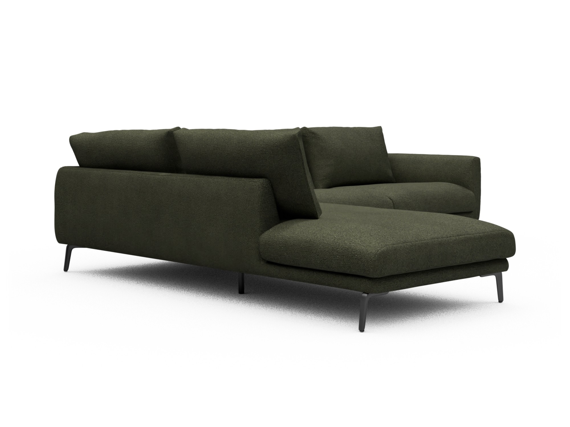 Skandi Home Ecksofa Karl Relax-Ecke links mit 2,5-Sitzer Boucle-Forest-Green moebelfaktor