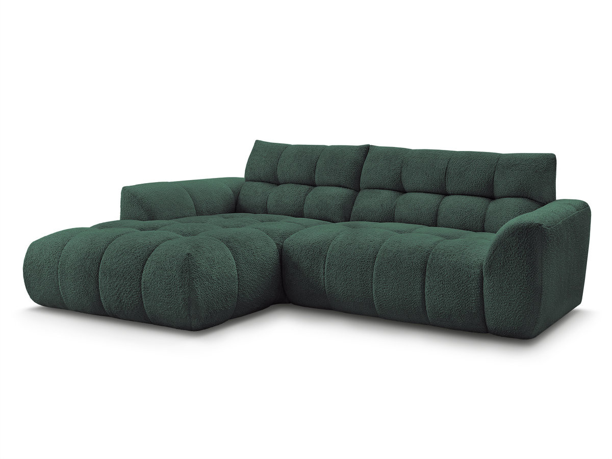 Bobochic Jaya Ecksofa Chenille Dunkelgrün Ecke links