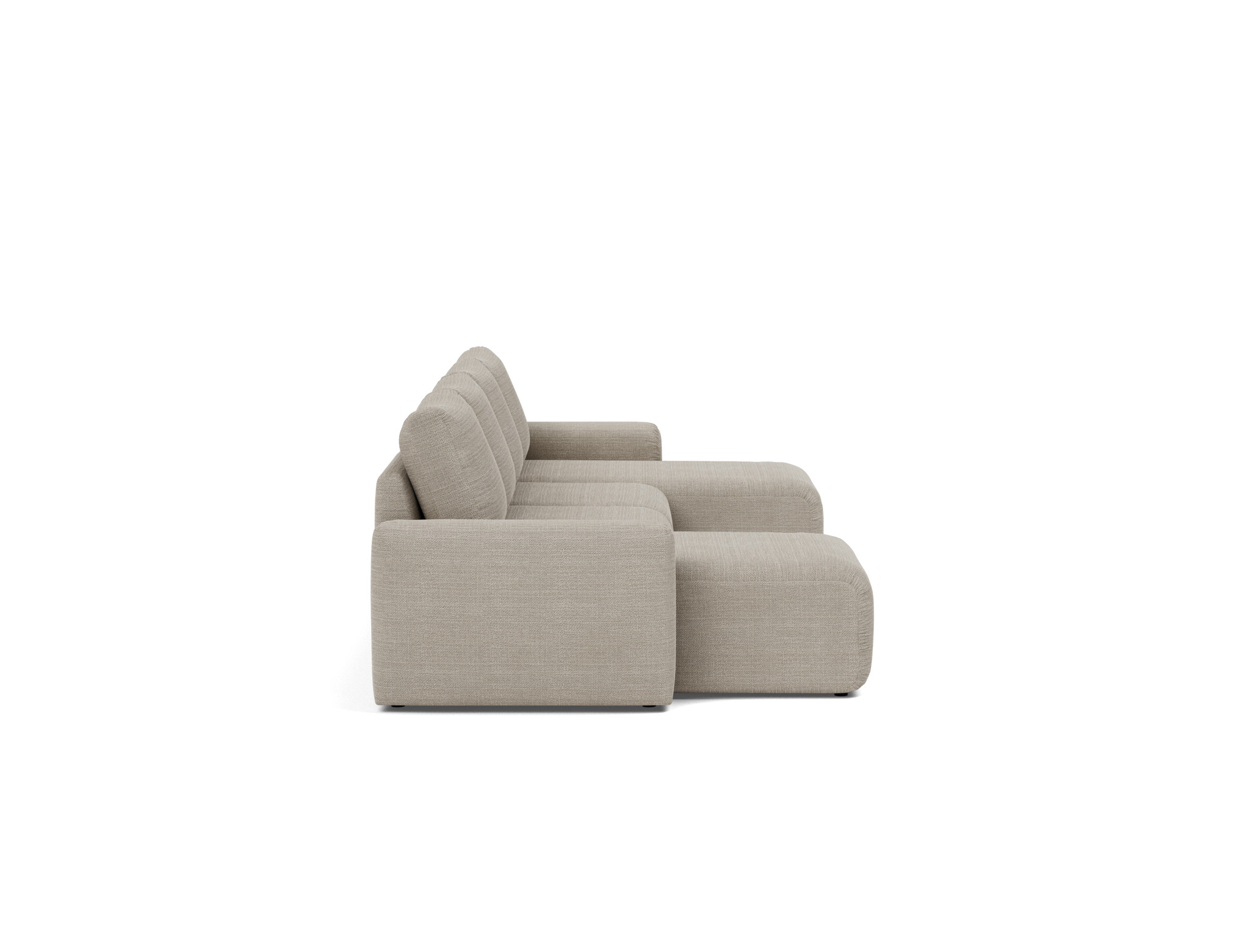 Schlafsofa Norum U-Form mit Chunky-Armlehnen Strukturierter Stoff Kenya 579-Gravel