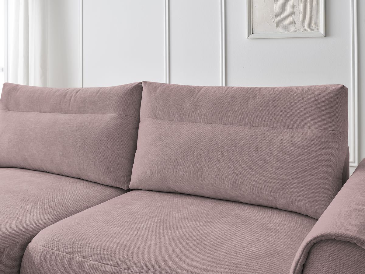 Bobochic Aden Ecksofa 246 × 152 cm Stoff Rosa Ecke links