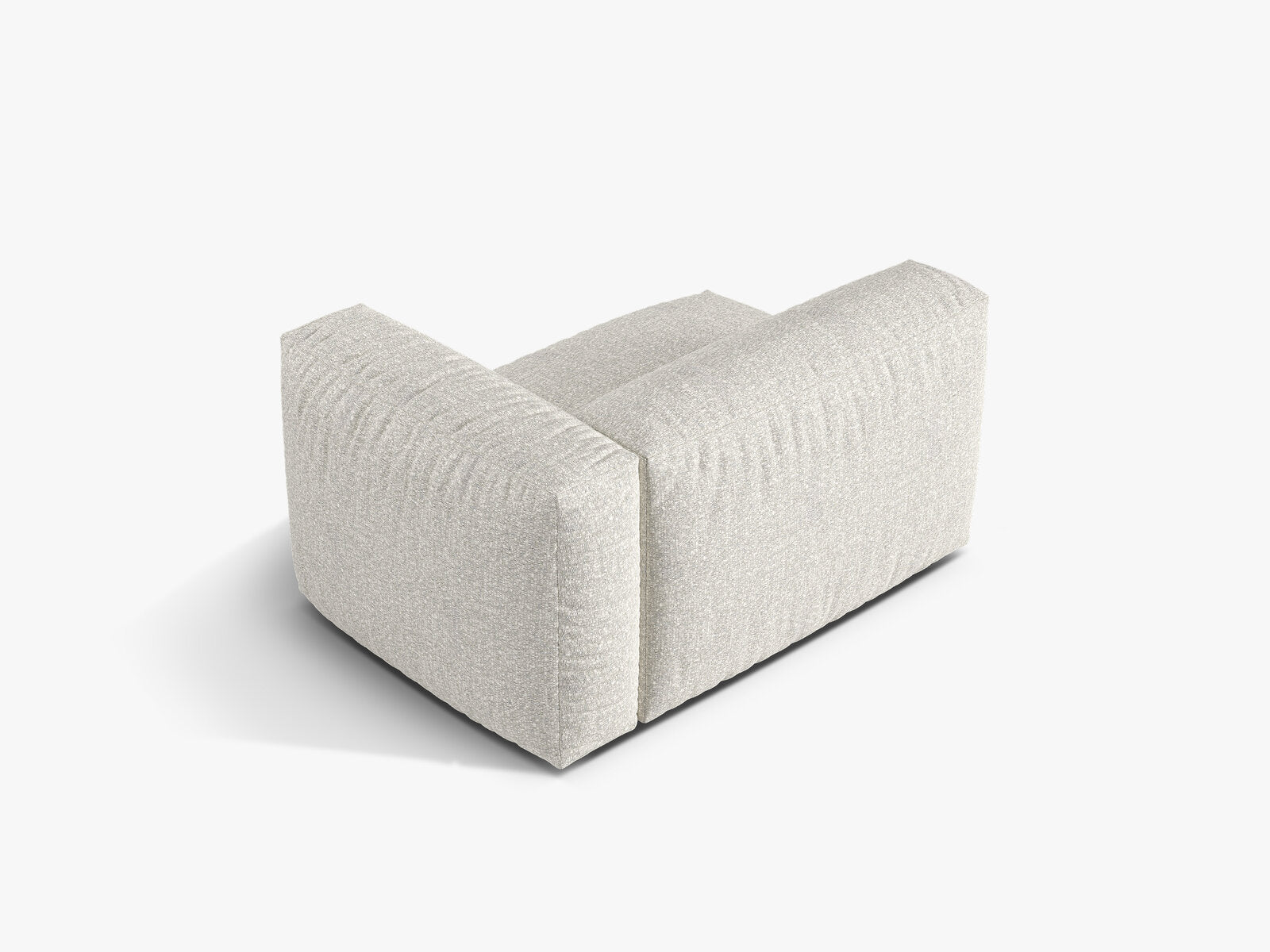 Micadoni Eckmodul Martina 1-Sitzer Rechts Boucle Monet Grau Beige Melange