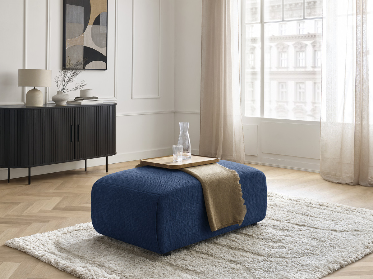 Bobochic Jana Pouf 63 × 114 cm Strukturstoff Dunkelblau