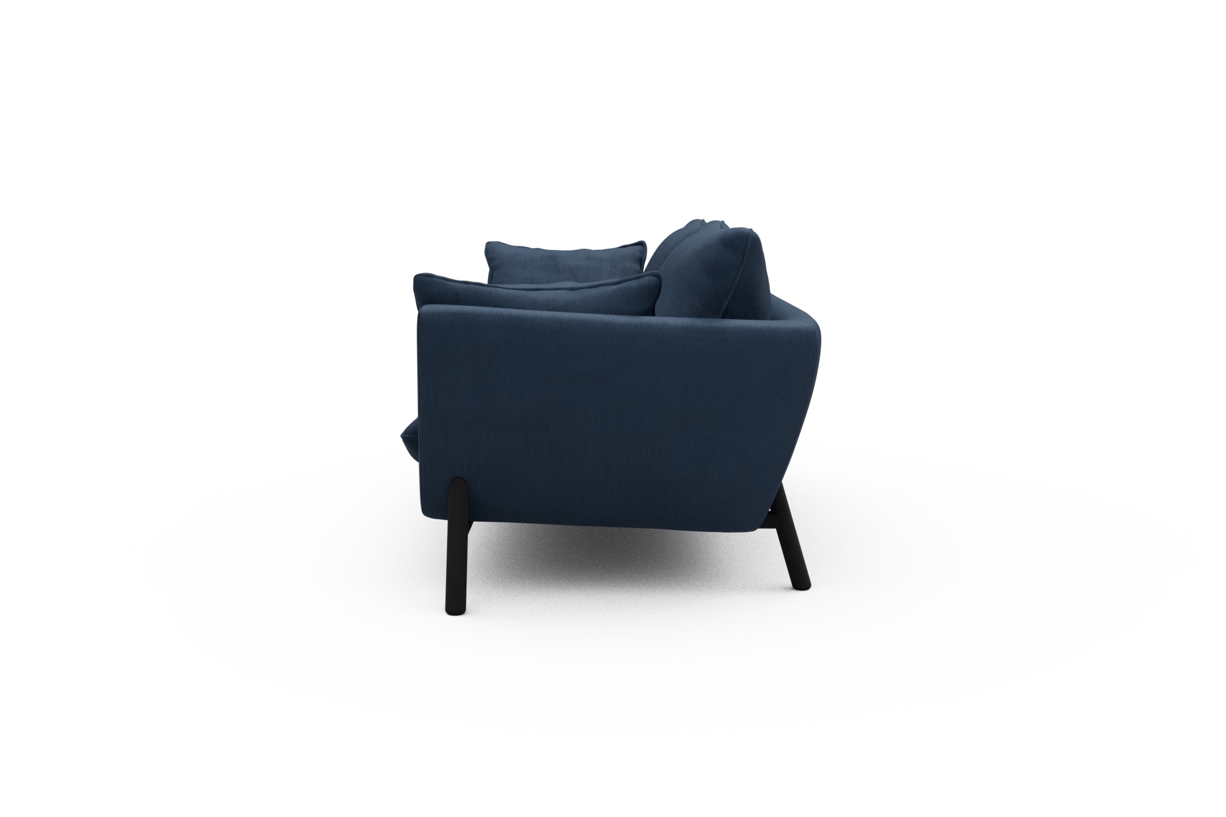 Sofa Emil 2-Sitzer Beinfarbe Eiche Schwarz Cordufine-Royal-Blue