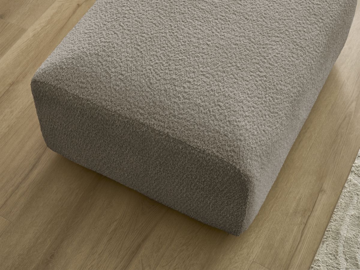 Bobochic Tina Pouf Bouclé-Stoff Taupe
