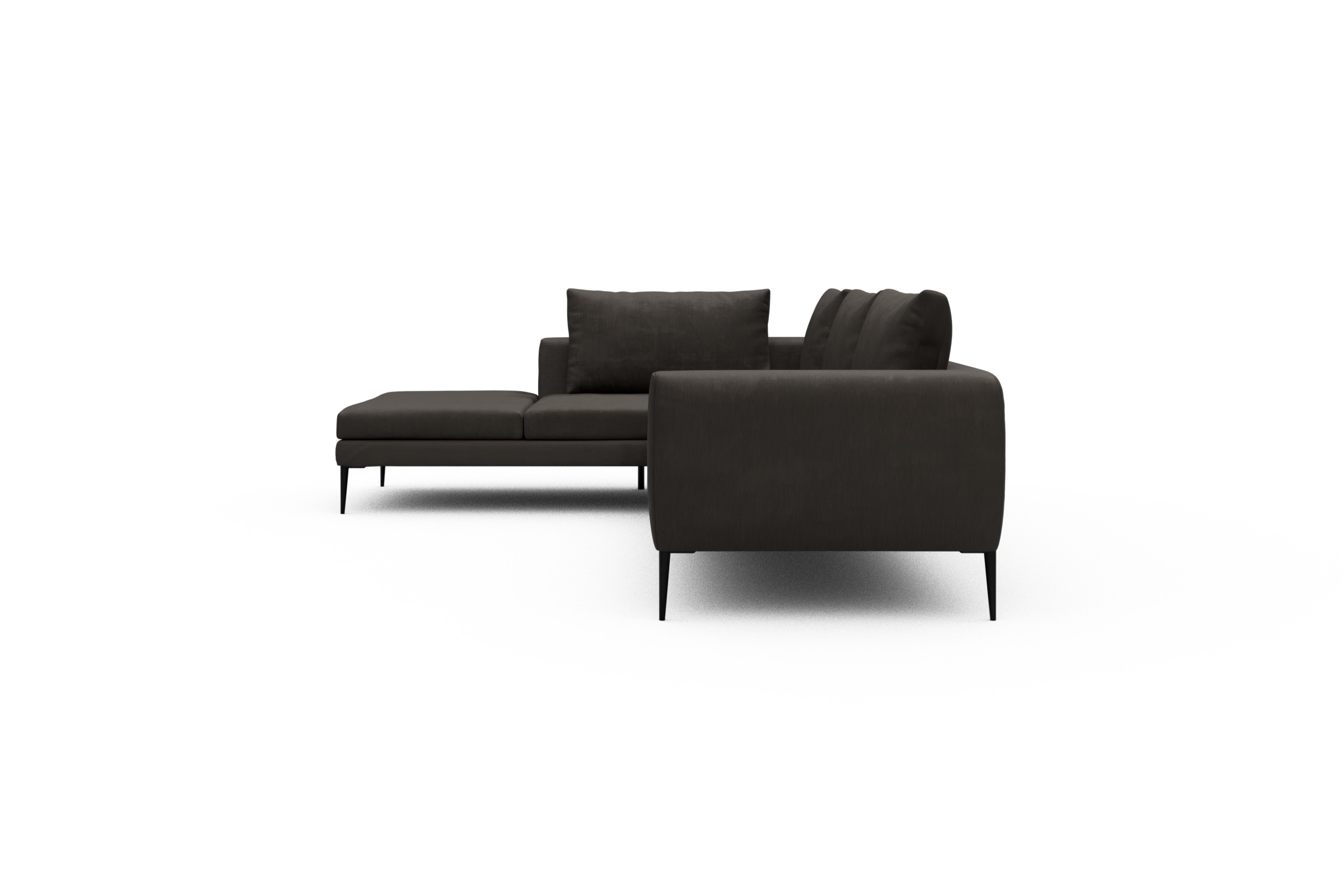 Ecksofa Paul Relax-Ecke rechts mit 3-Sitzer Cordufine-Taupe