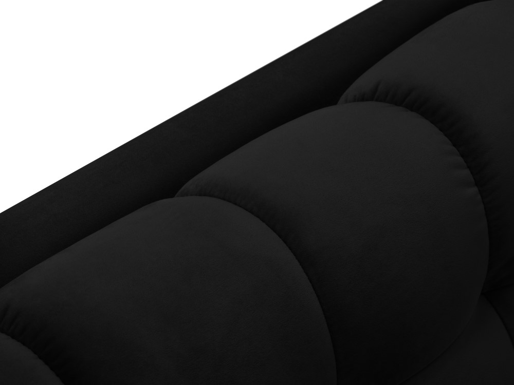 Cosmopolitan Design Ecksofa Bali 5-Sitzer Samt Bluvel Schwarz Links Beine Gold