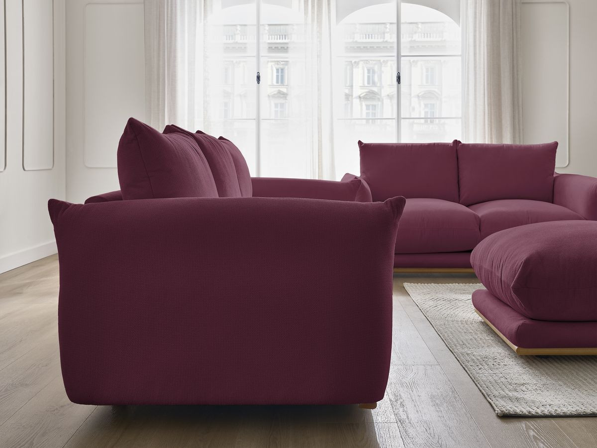 Bobochic Ernest Sofa 6-Sitzer mit Pouf Stoff Rot