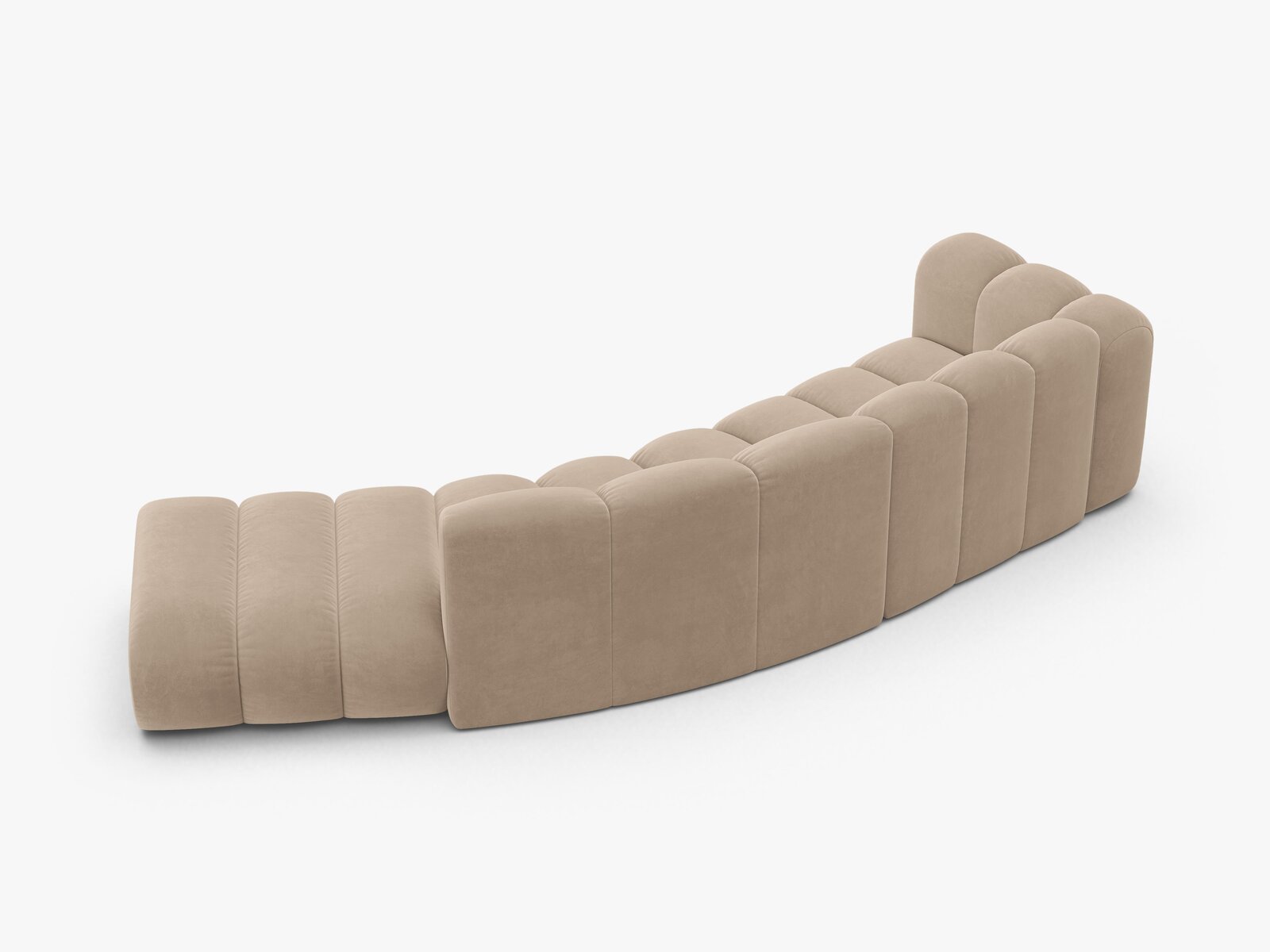 Micadoni Modulares Sofa Lupine 5-Sitzer Samt Venus Beige Rechts