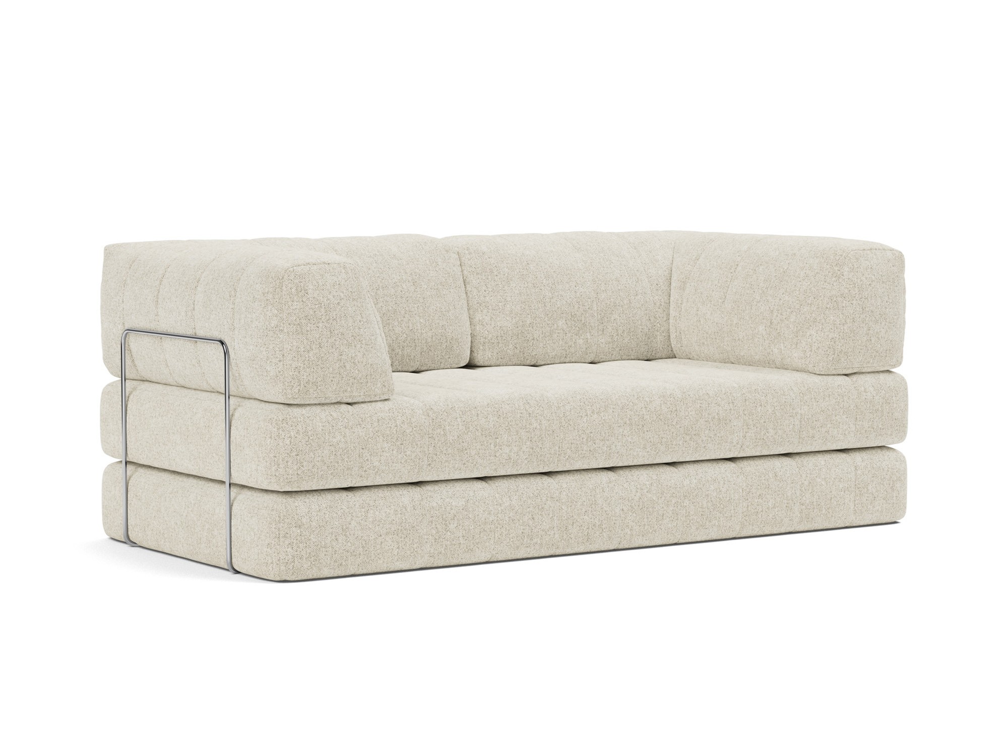 Schlafsofa CozyPad mit Armlehnen Strukturierter Stoff Taura 357-Off-White