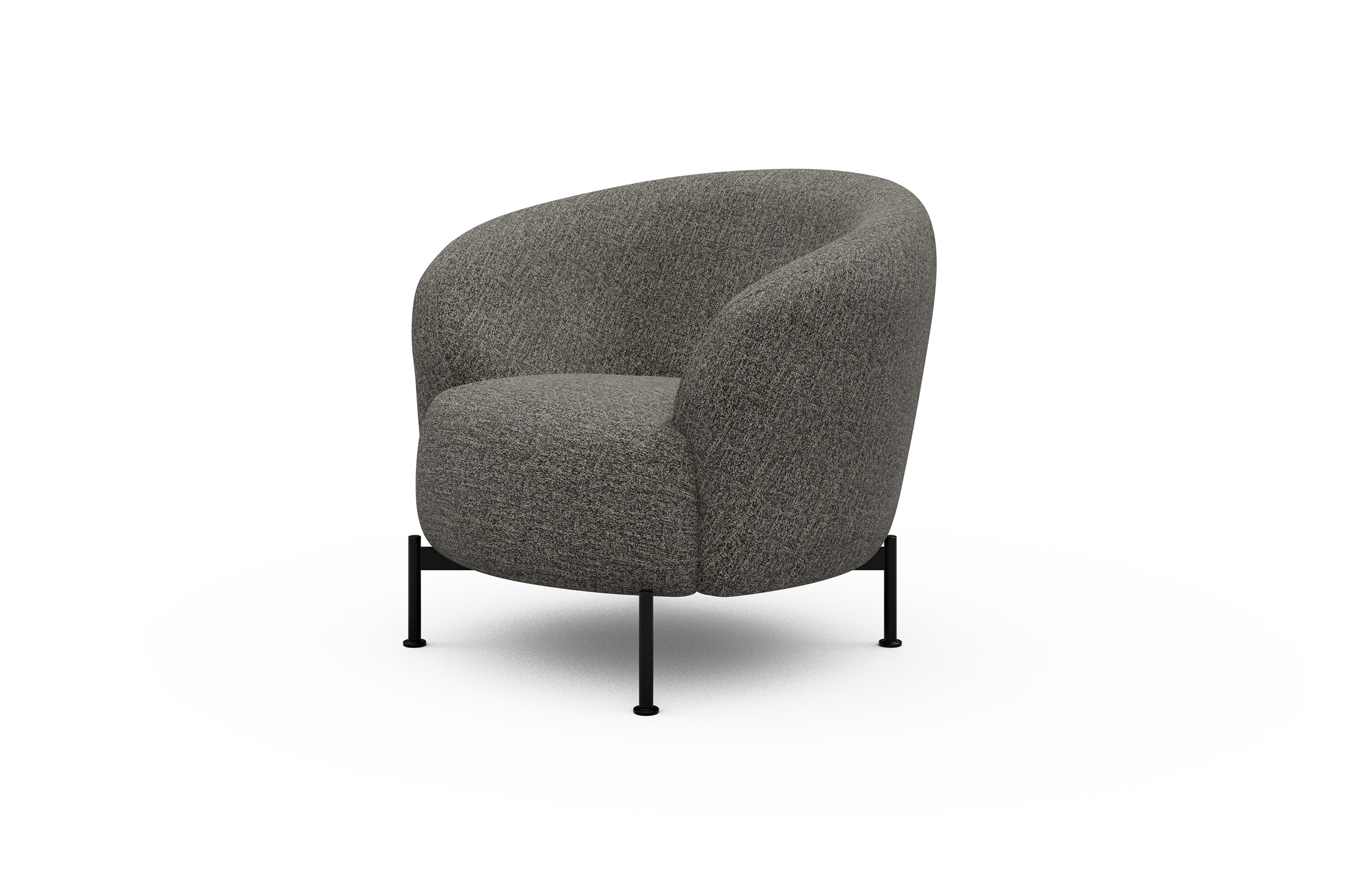 Sessel Ronda X-Metallgestell Schwarz Carreno-Sepie-Brown