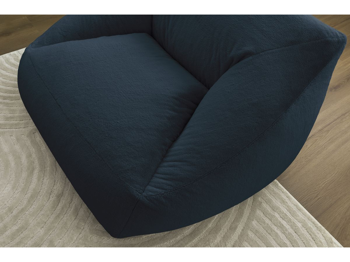 Bobochic Lilibet Pouf Kunstfell Dunkelblau