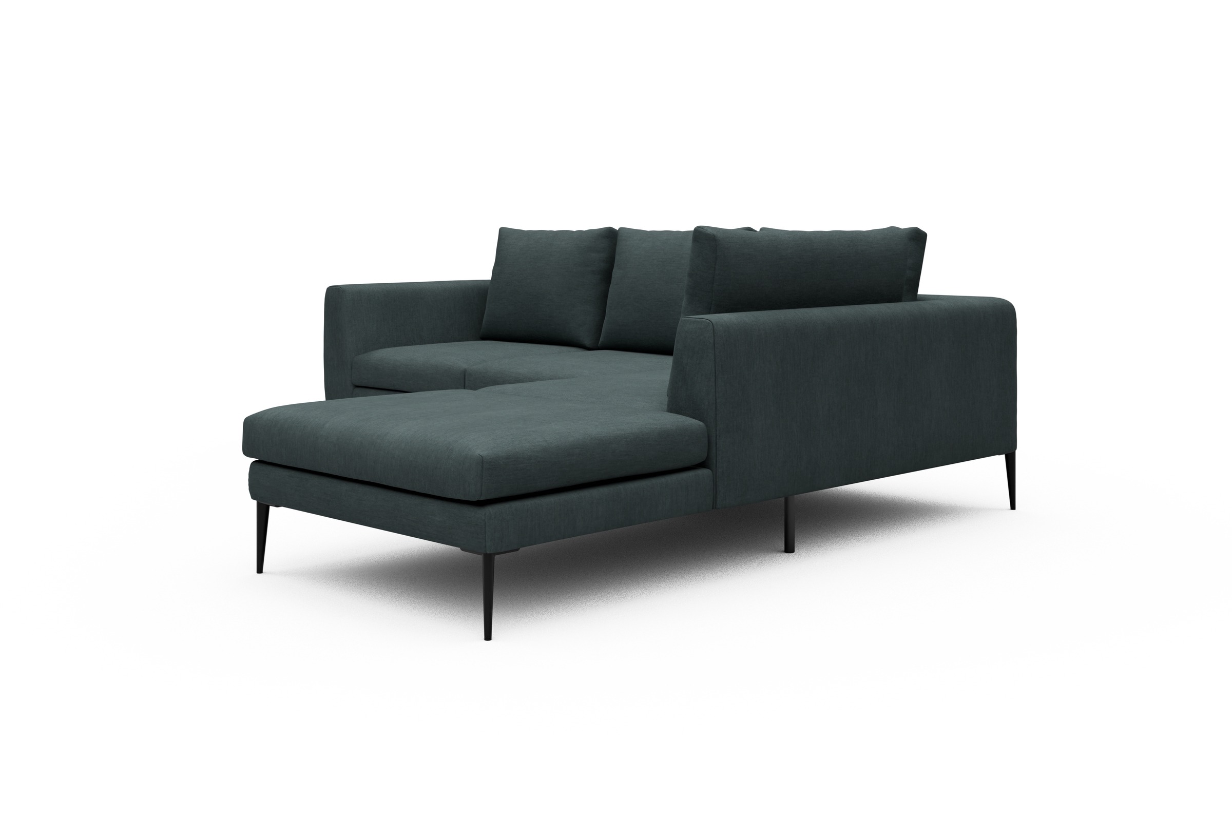 Ecksofa Paul Relax-Ecke rechts mit 2-Sitzer Vivus-Blue