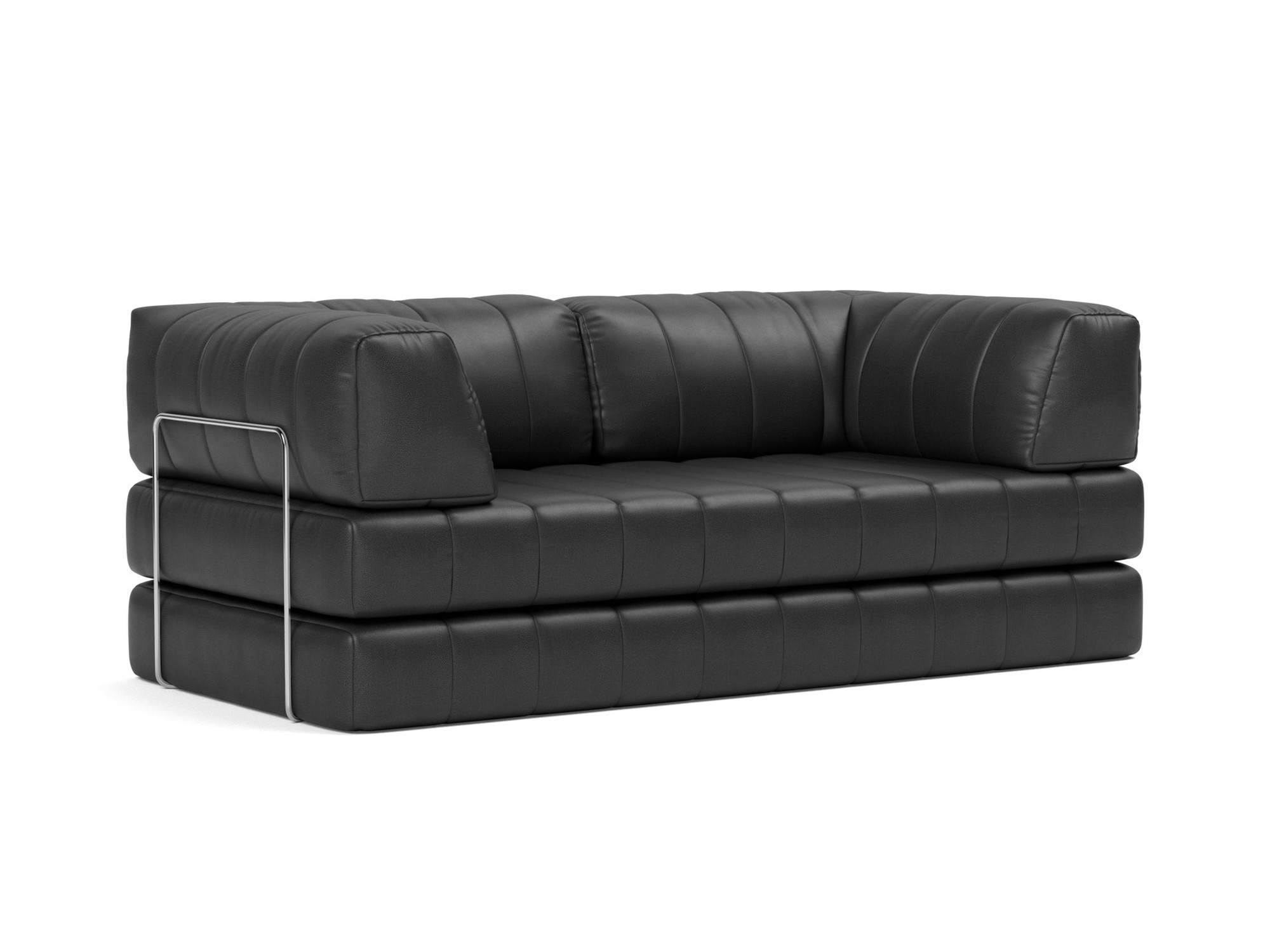 Schlafsofa CozyPad mit Armlehnen Lederoptik Faunal 550-Black