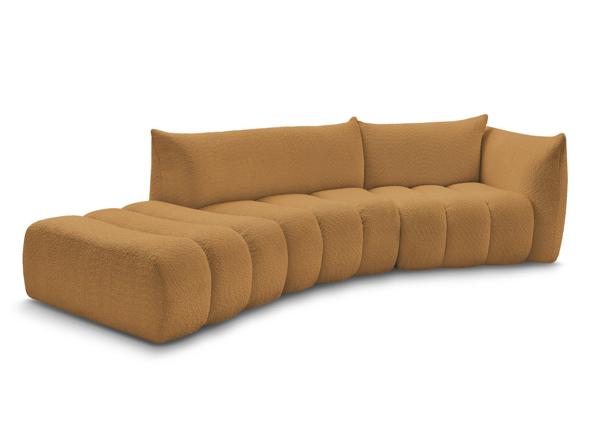 Bobochic Azra Ecksofa 325 × 112 cm Bouclé-Stoff Gelb Ecke rechts