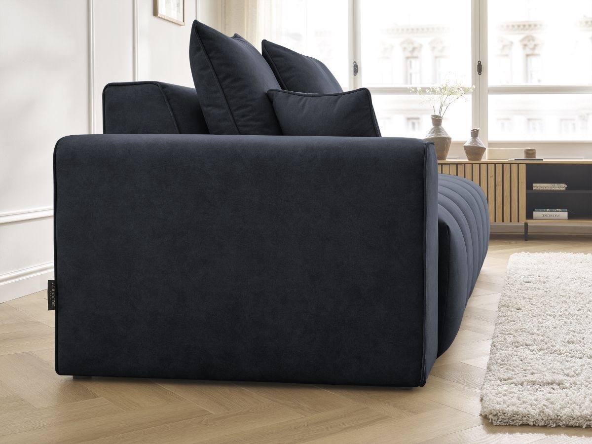 Bobochic Mont-blanc Sofa 4-Sitzer Samt Dunkelblau Armlehne links
