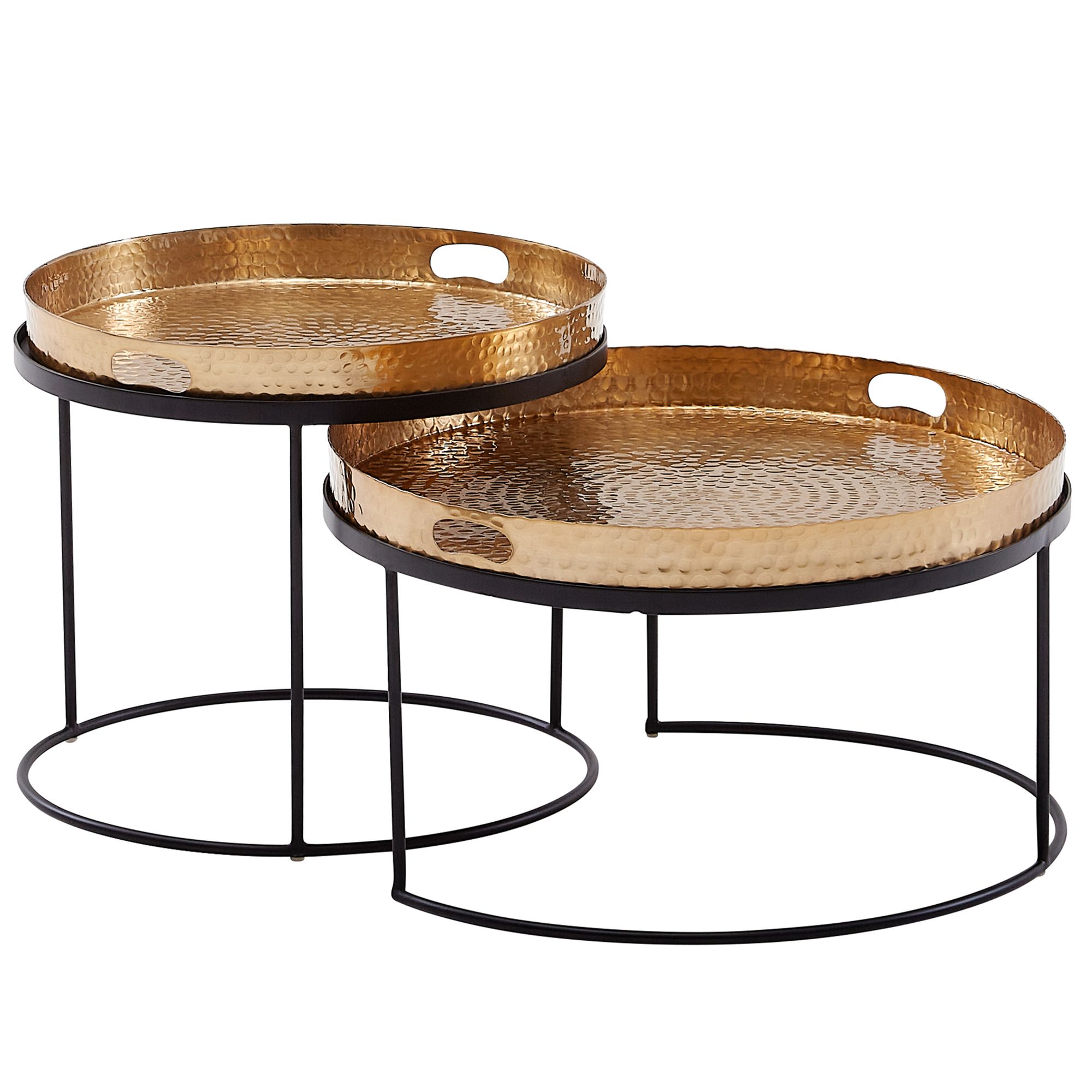 Satztisch 2er-Set Glaumbaer Aluminium Gold Ø 56 cm