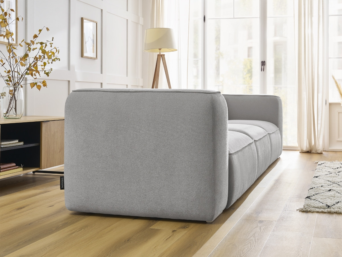 Bobochic Zephyr Sofa 3-Sitzer Strukturstoff Hellgrau
