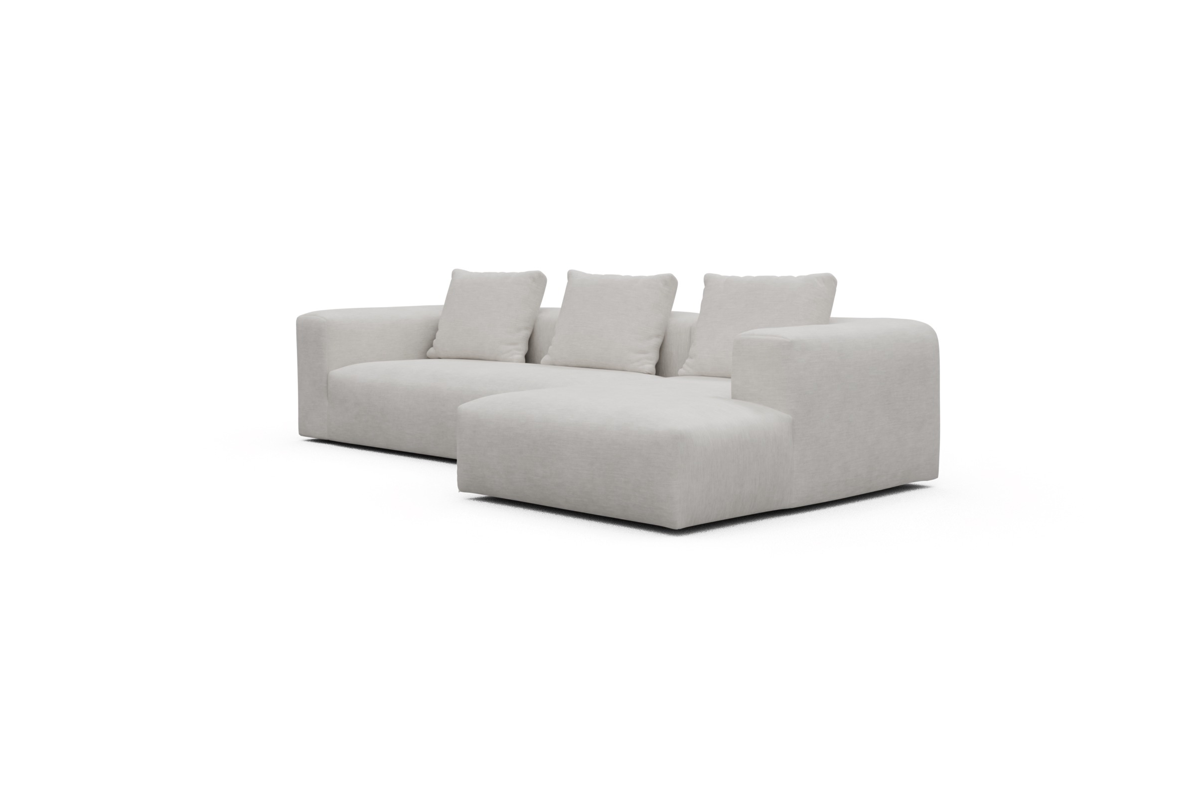 Ecksofa Fred Chaiselongue rechts mit 2,5-Sitzer Vivus-Dusty-Off-White