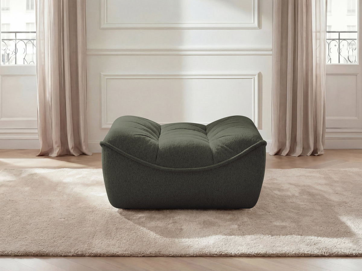 Bobochic Serena Pouf Melange-Stoff Grün