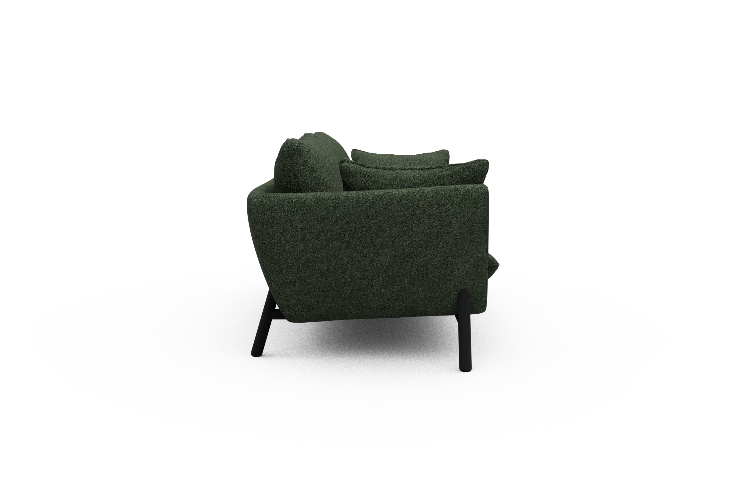 Sofa Emil 2-Sitzer Beinfarbe Eiche Schwarz Vanora-Deep-Green
