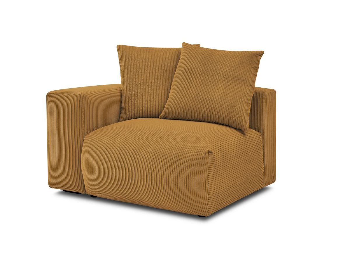 Bobochic Voltaire Sofamodul 1-Sitzer 130 × 100 cm Cordsamt Gelb Ecke links