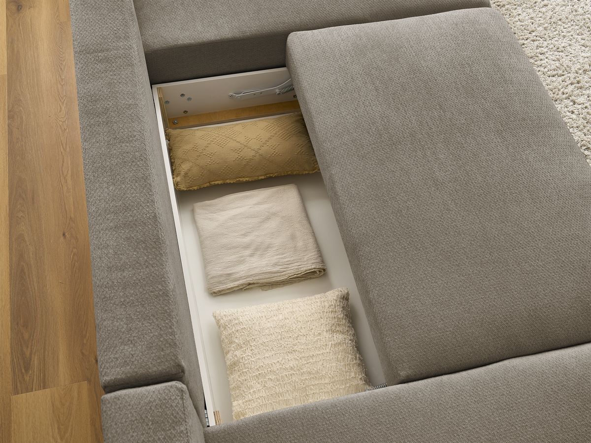 Bobochic Sidonie Wohnlandschaft Melange-Stoff Taupe