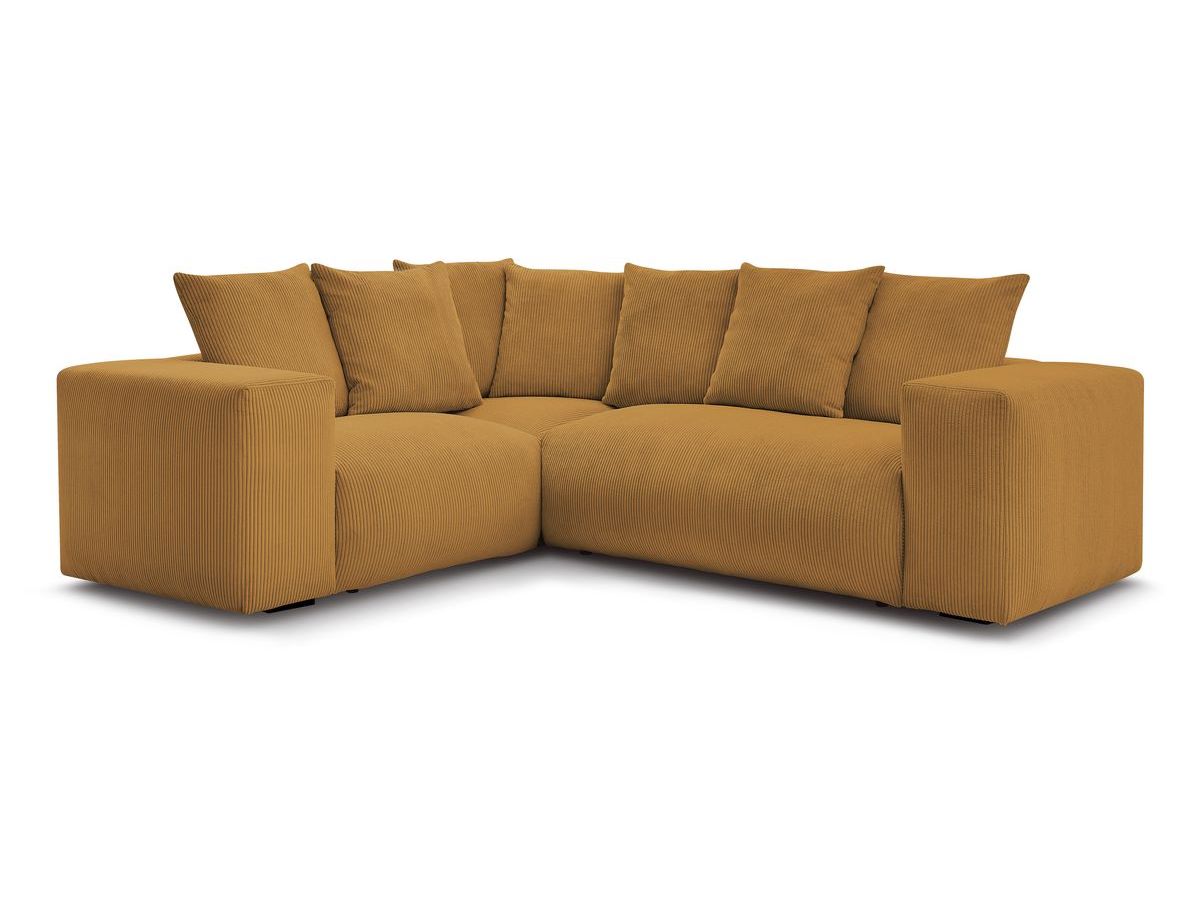 Bobochic Voltaire Ecksofa 268 × 214 cm Cordsamt Gelb Ecke links