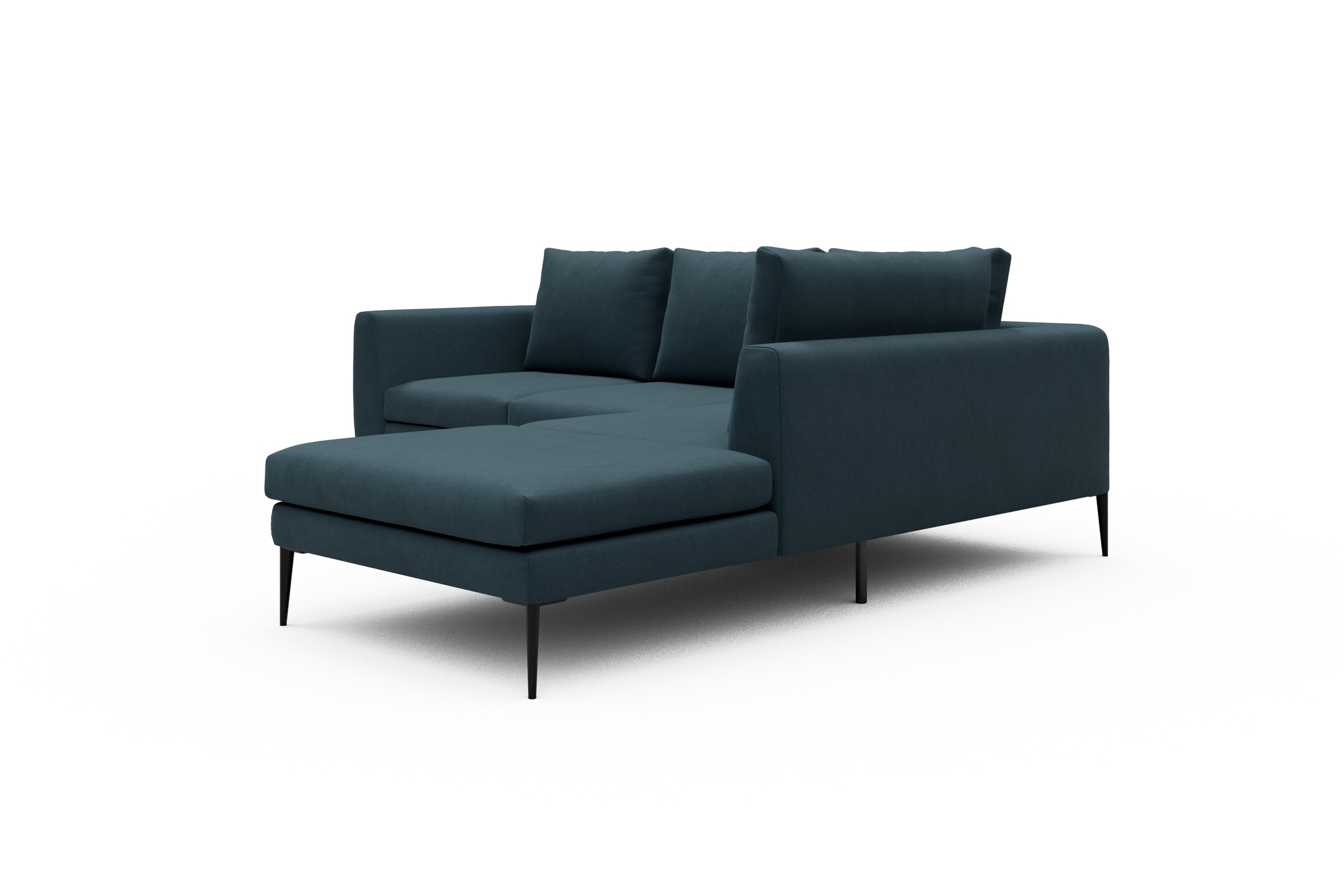 Ecksofa Paul Relax-Ecke rechts mit 2-Sitzer Satya-Indigo