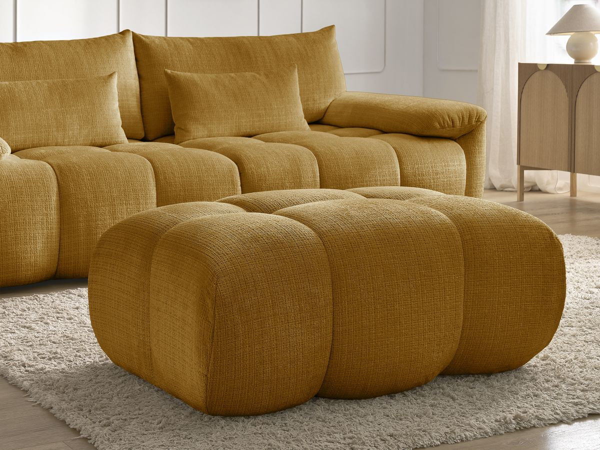Bobochic Ivane Sofa 4-Sitzer Strukturstoff Gelb