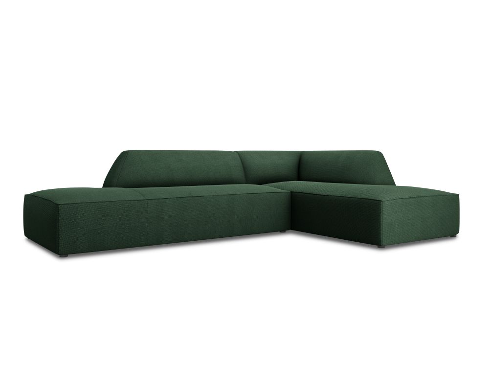Cosmopolitan Design Ecksofa Siena 4-Sitzer offen Strukturierter Stoff Ottawa Grün Rechts