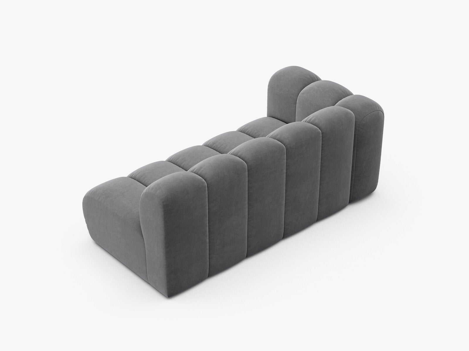 Micadoni Modul Lupine 3-Sitzer Links Samt Salvador Grau