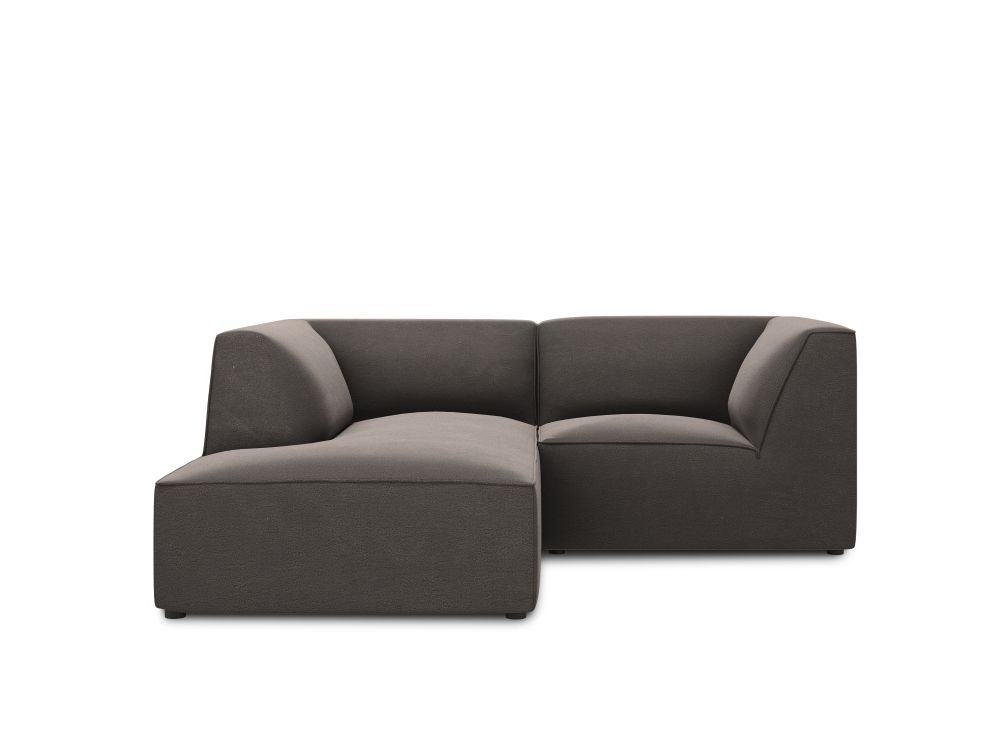 Cosmopolitan Design Ecksofa Siena 3-Sitzer Samt Salvador Dunkelgrau Links
