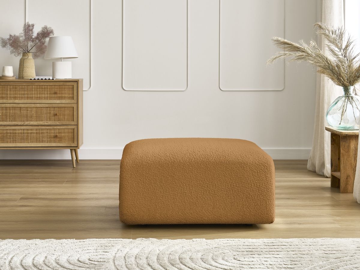 Bobochic Tina Pouf Bouclé-Stoff Gelb