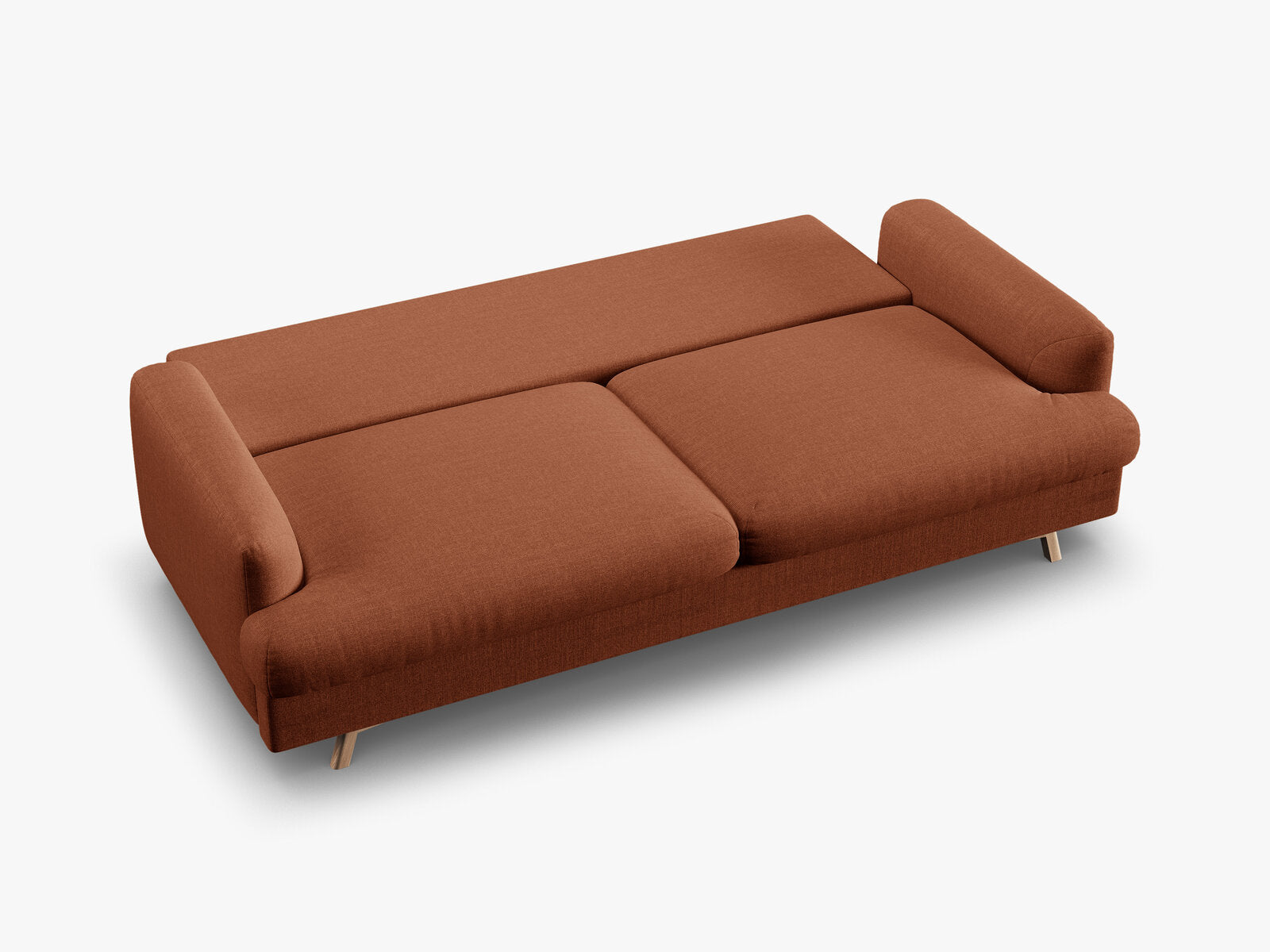 Micadoni Naomi Schlafsofa 3-Sitzer mit Bettkasten Strukturierter Stoff Liberty Ziegel