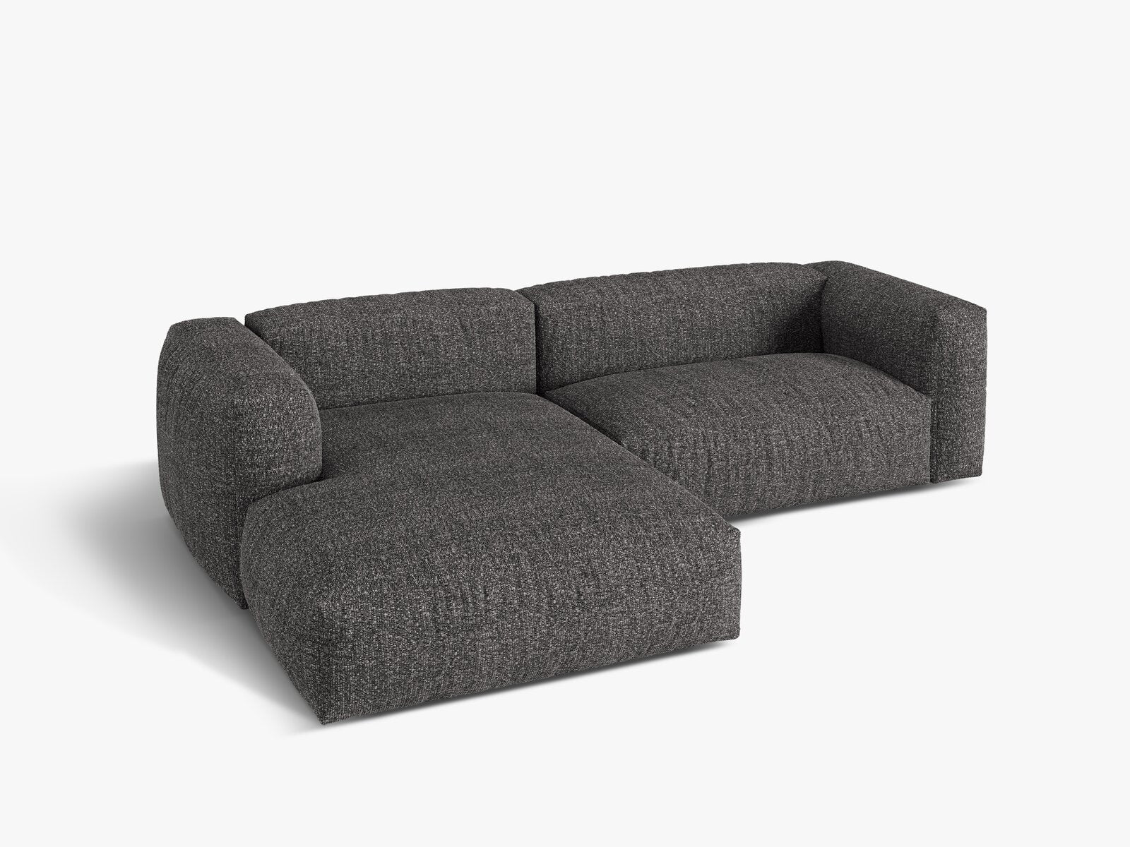 Micadoni Ecksofa Martina 2-Sitzer Links Boucle Monet Anthrazit