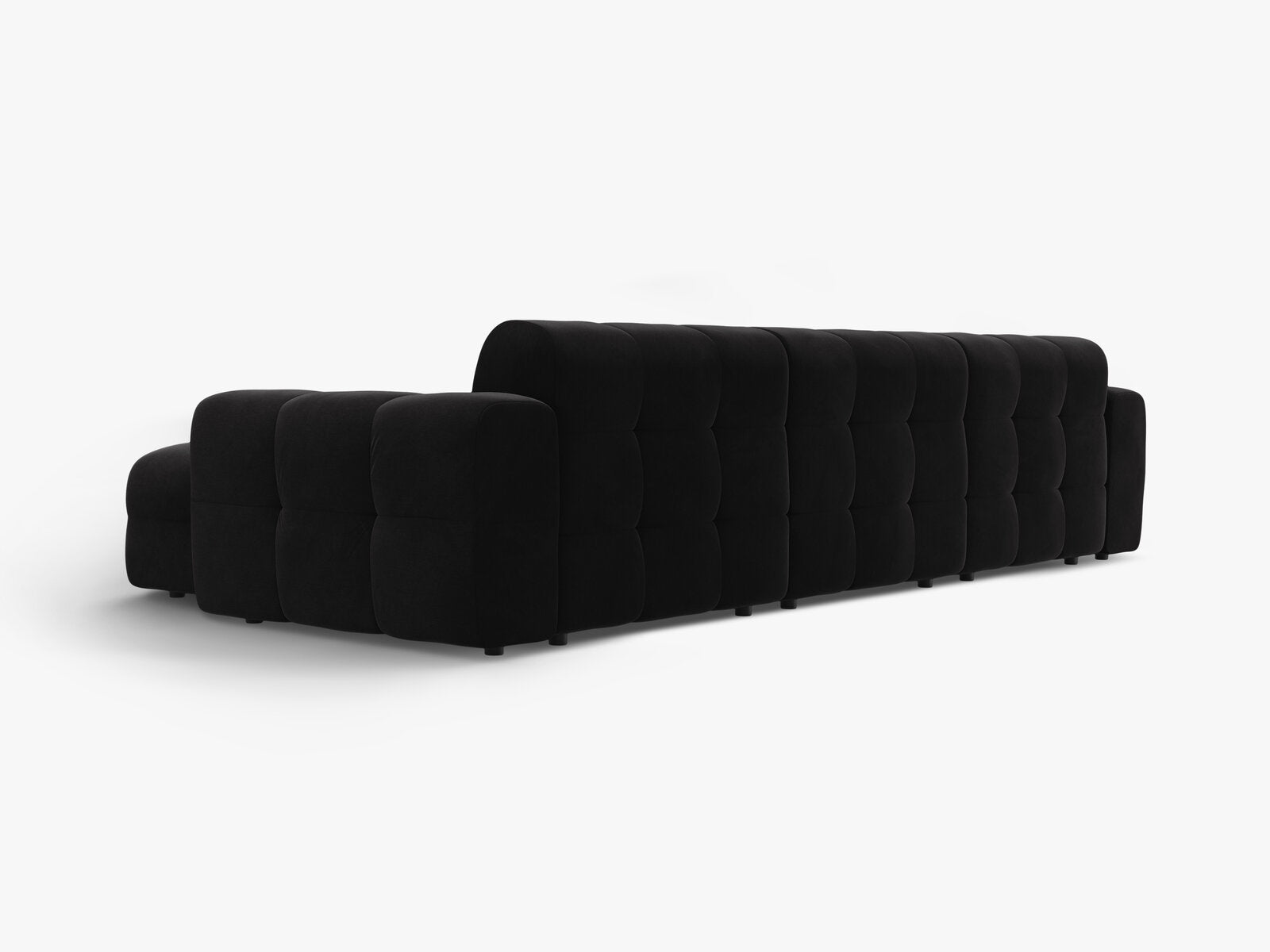 Micadoni Ecksofa Kendal 5-Sitzer Rechts Samt Magic Velvet Schwarz