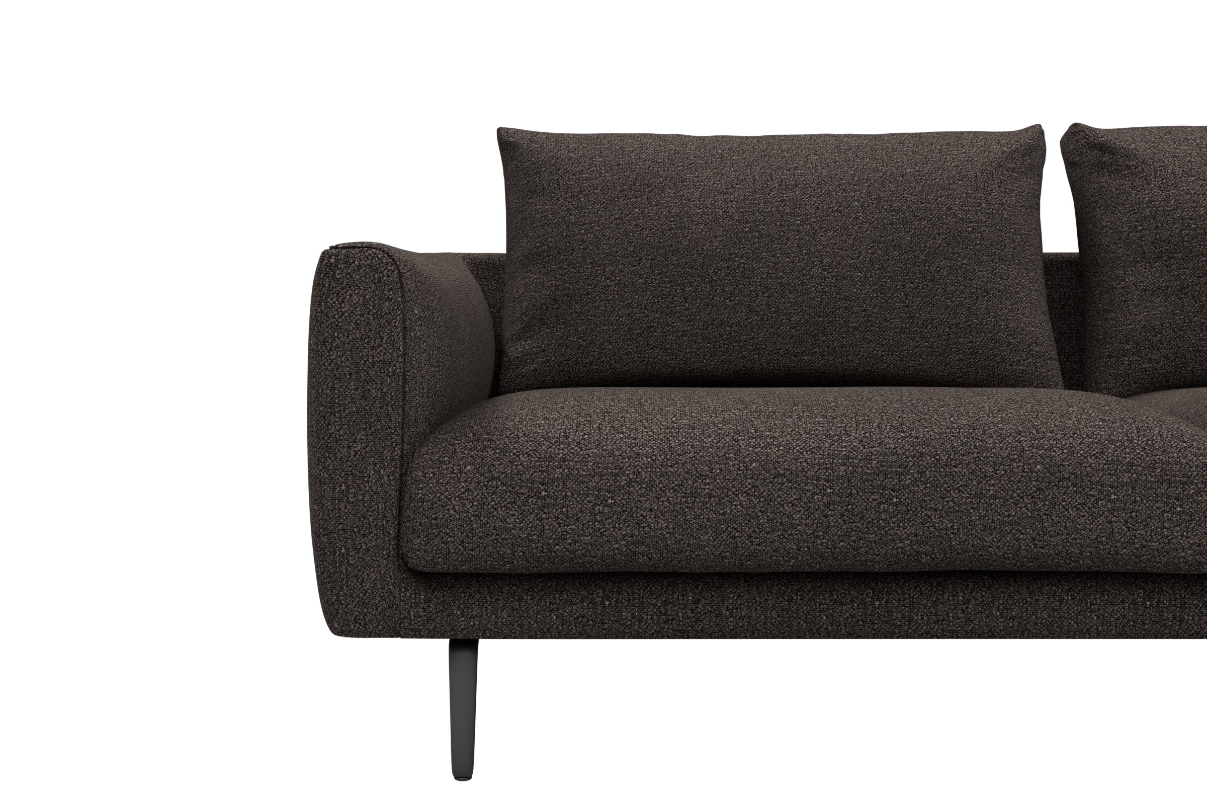 Ecksofa Karl Chaiselongue rechts mit 2,5-Sitzer Boucle-Taupe