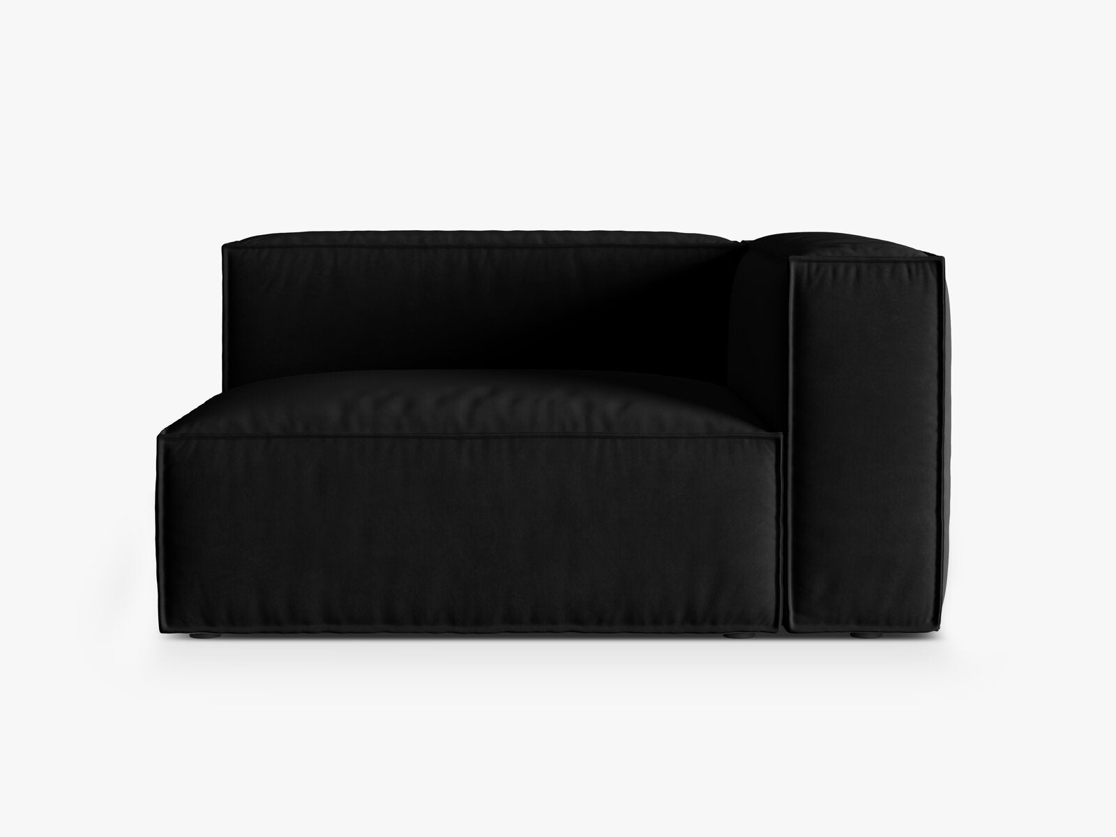 Micadoni Eckmodul Nuria 2-Sitzer Samt Paris Schwarz Rechts