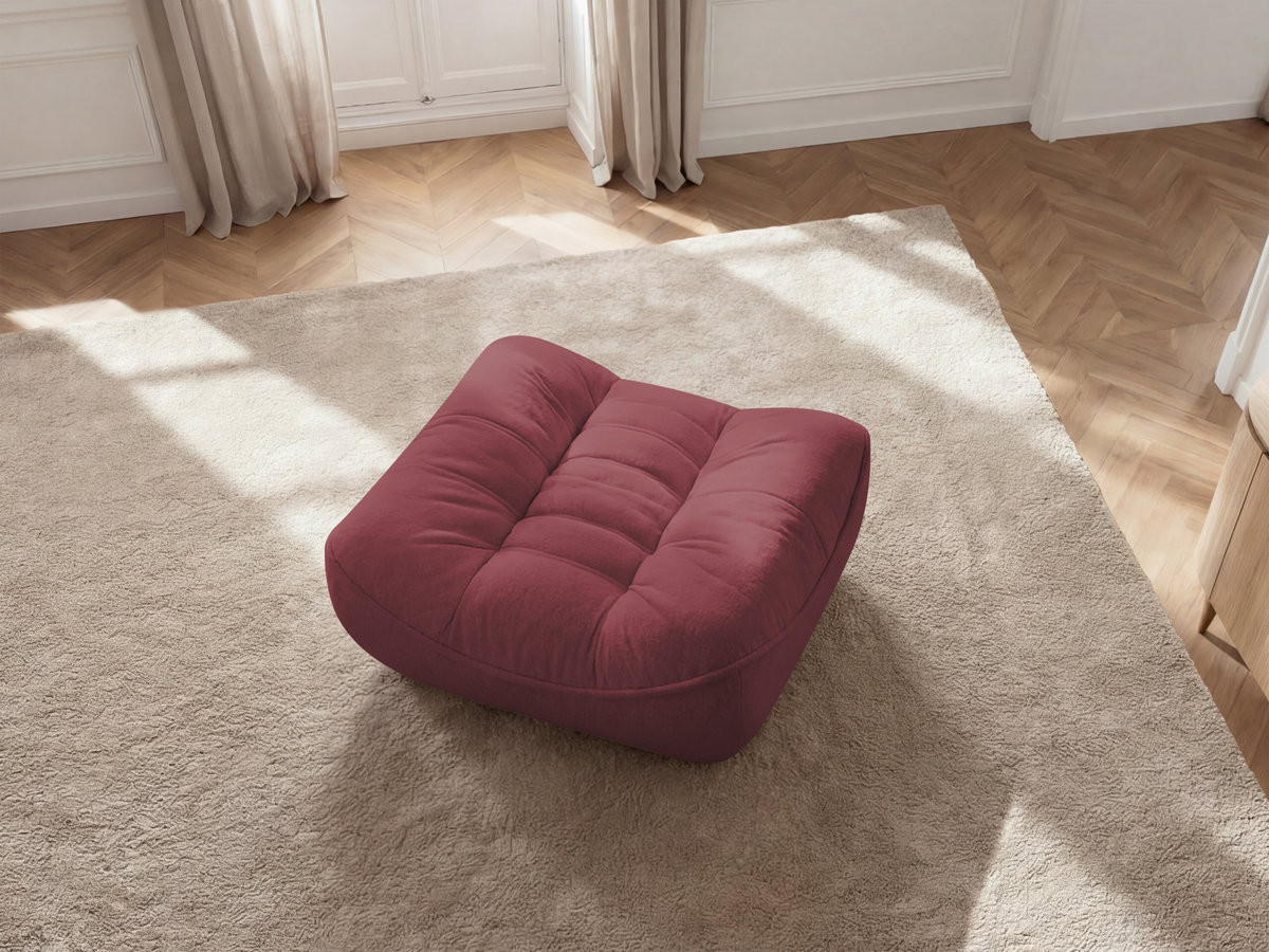Bobochic Serena Pouf Melange-Stoff Rot