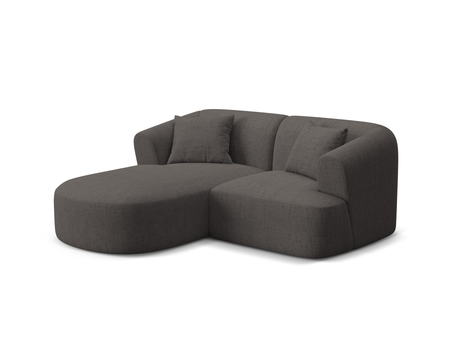 Cosmopolitan Design Ecksofa Campi 3-Sitzer Strukturierter Stoff Moly Grau Links