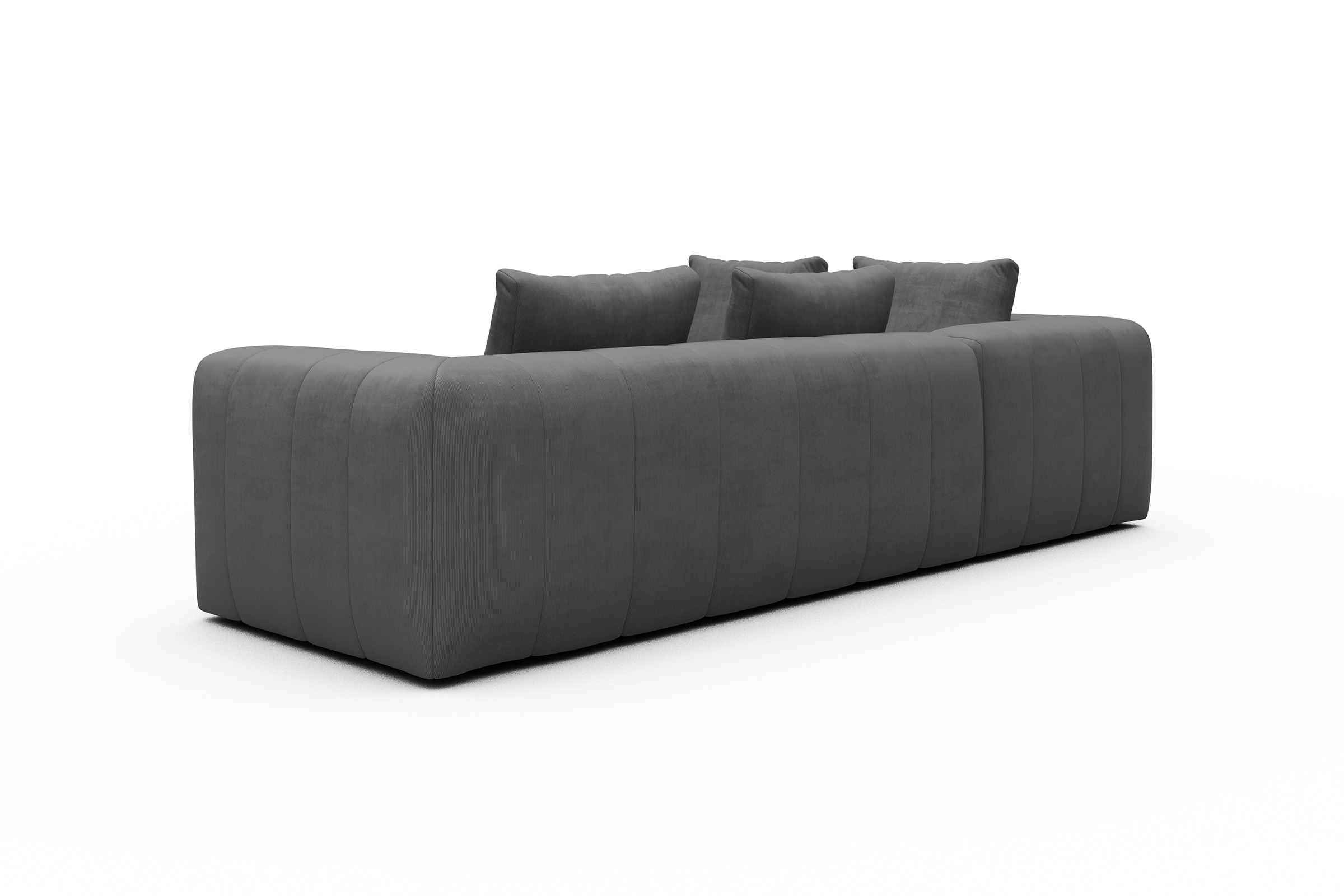 Ecksofa Hugo 2x 2,5-Sitzer Armlehne rechts Cordufine-Grey