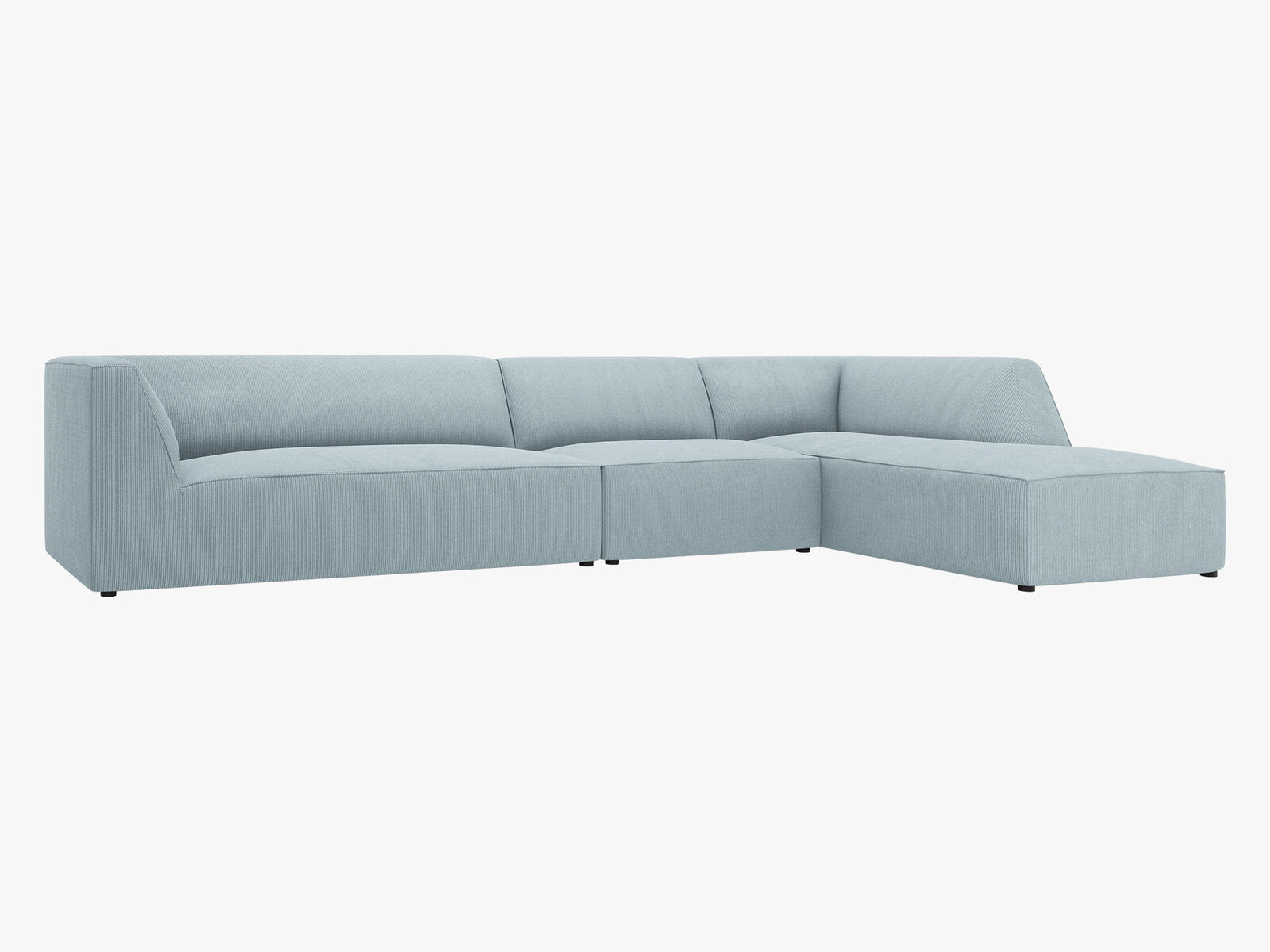 Micadoni Ecksofa Ruby 5-Sitzer Rechts Kord Scala Hellblau