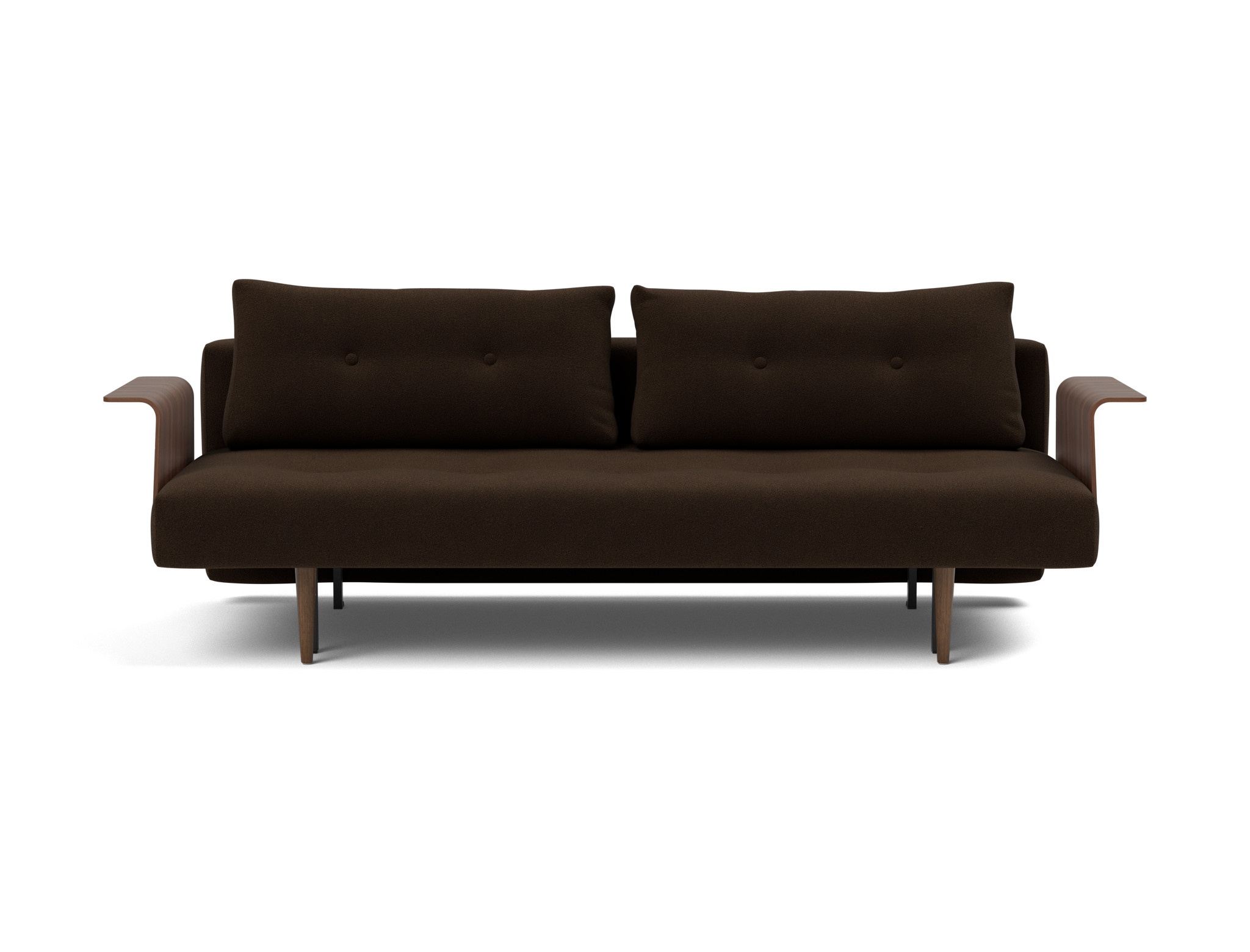 Schlafsofa Recast mit Armlehnen Strukturierter Stoff Taura 358-Chocco