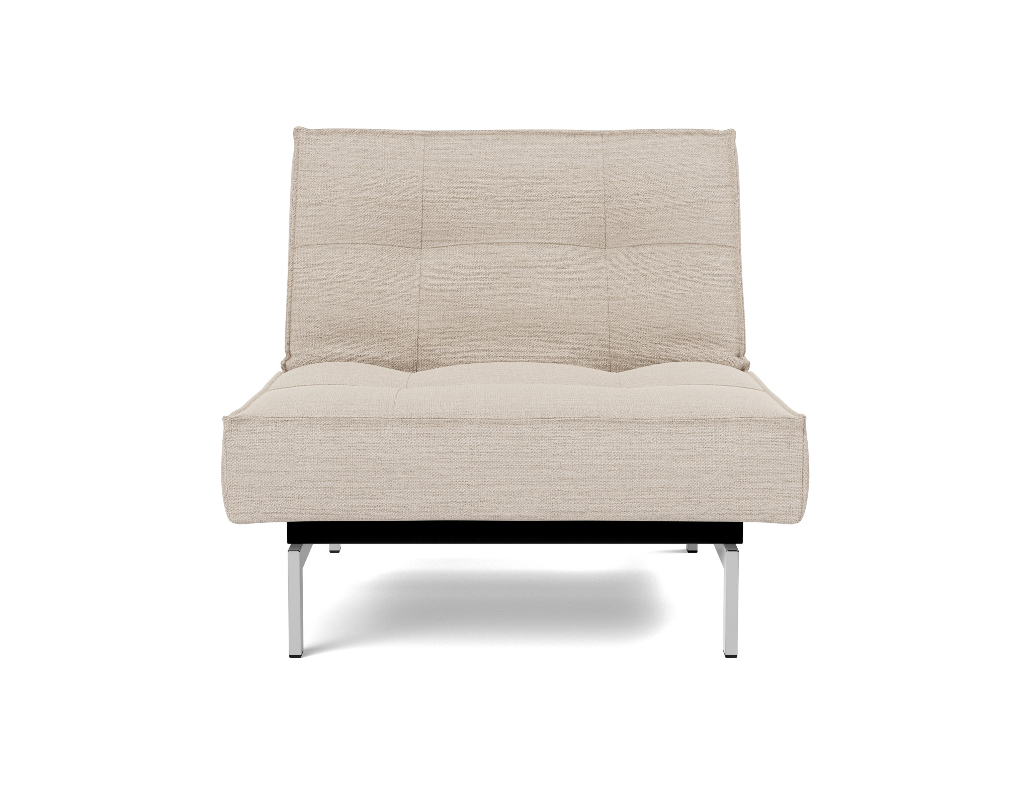 Sessel Splitback Webstoff Blida 612-Sand-Grey Beine Chrom